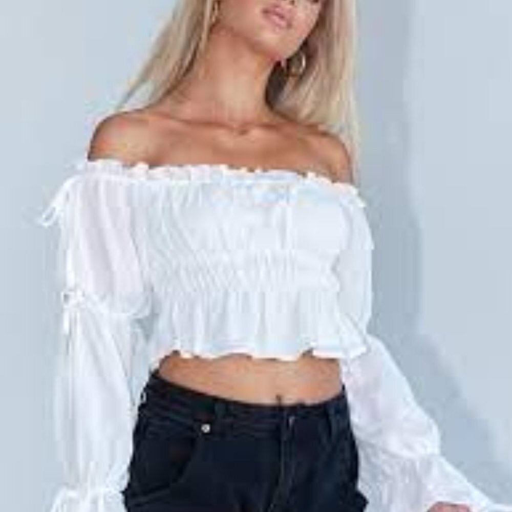 #55/21❤️ NEW PRINCESS POLLY RICHELLE TOP WHITE